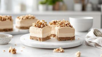 Peanut Butter Cheesecake Bars Homemade. photo