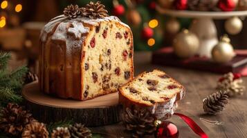 christmas panettone cake photo