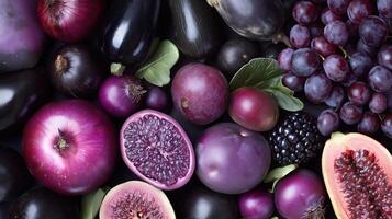 Freshness purple fruit and vegetable photo