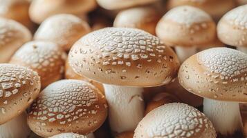 Photorealistic edible mushroom textured photo
