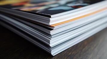 Printed brochures featuring saddle stitching photo