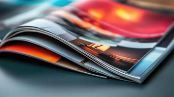 Printed brochures featuring saddle stitching photo