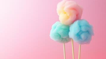 multi-colored cotton candies in a soft pastel color photo