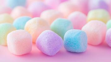 multi-colored cotton candies in a soft pastel color photo