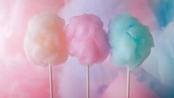 Colorful cotton candy in soft pastel color photo