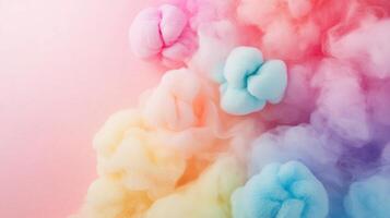 multi-colored cotton candies in a soft pastel color photo