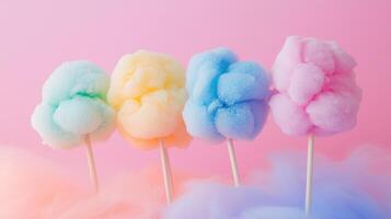 multi-colored cotton candies in a soft pastel color photo