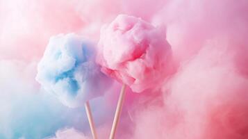 Colorful cotton candy in soft pastel color photo