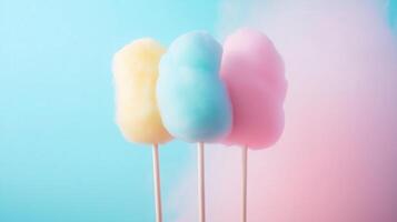 Colorful cotton candy in soft pastel color photo
