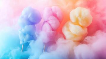 Colorful cotton candy in soft pastel color photo