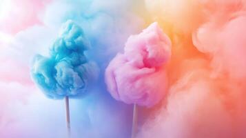 Colorful cotton candy in soft pastel color photo