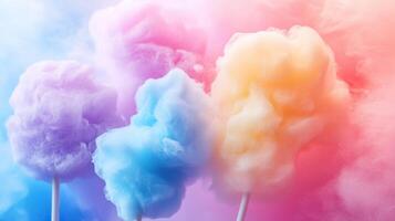 Colorful cotton candy in soft pastel color photo