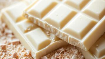 Close up on delicious white chocolate bar photo