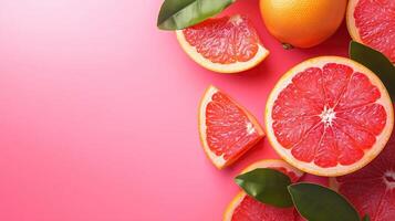 Grapefruit background with copyspace photo