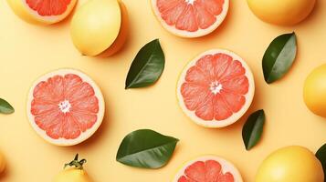 Grapefruit background with copyspace photo
