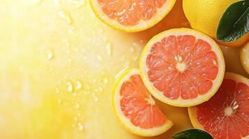Grapefruit background with copyspace photo