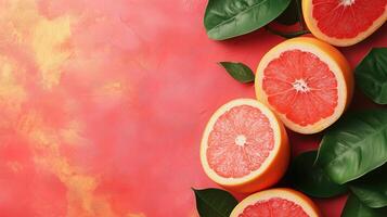 Grapefruit background with copyspace photo