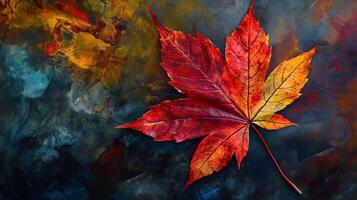 Vibrant autumn maple leaf photo