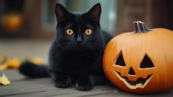Halloween black cat photo