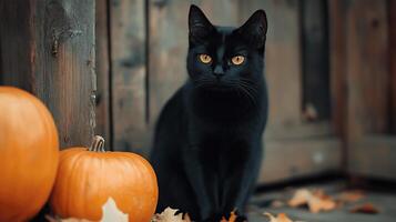 Halloween black cat photo
