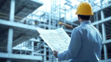A structural engineer stands ready to supervise a project photo
