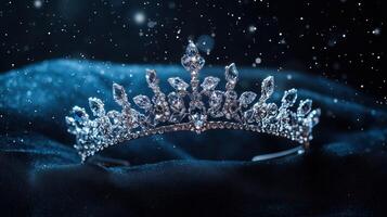 diamond silver crown for beauty contest queen of magic crystal tiara photo