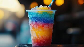ice slushy in a plastic cup photo