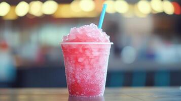 ice slushy in a plastic cup photo