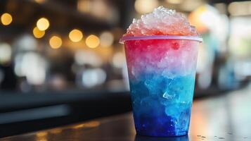ice slushy in a plastic cup photo