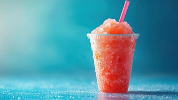 ice slushy in a plastic cup photo