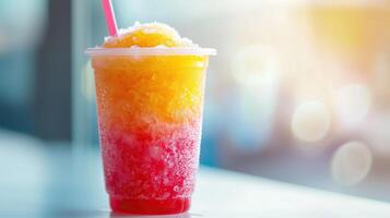 ice slushy in a plastic cup photo