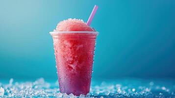 ice slushy in a plastic cup photo