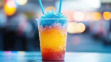ice slushy in a plastic cup photo