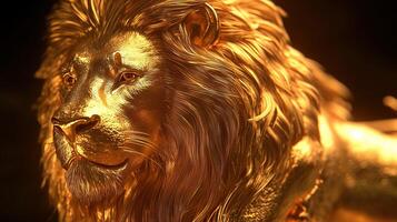image of a golden lion photo