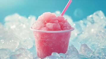 ice slushy in a plastic cup photo
