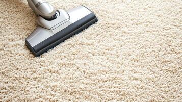 professional carpet cleaning. cleaner with a vacuum cleaner photo