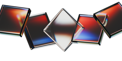3d glass abstract iridescent rectangular prisms, suitable for backgrounds, abstract designs, technology concepts, and modern illustrations. png
