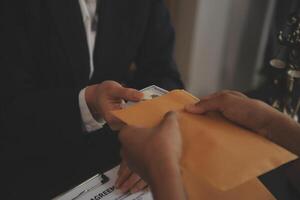 Law theme, gavel or mallet of the judge, lawyer enforcement officers, evidence-based cases taken into account in the court abount business, legislation. photo