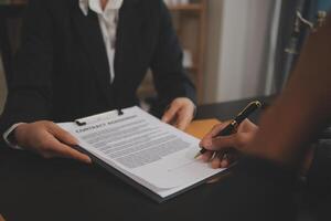 Law theme, gavel or mallet of the judge, lawyer enforcement officers, evidence-based cases taken into account in the court abount business, legislation. photo