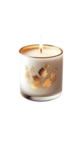 gold design Candle on transparent background png