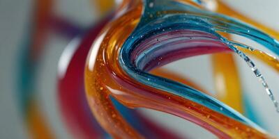 Abstract Glass Sculpture on Light Background. photo
