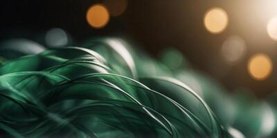 Abstract green swirl design with light and shadow play. photo