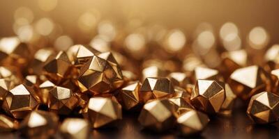 Golden abstract geometric background design. photo