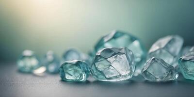 Serene Gradient Background of Icy Blue to Mint Green with Calming Effect. photo
