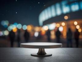 Modern Pedestal Display Stand for Advertising Products. photo
