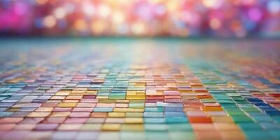 Background with small multi pastel colored tiles. photo