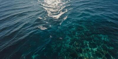 Top down view of the middle of the ocean from a high distance. photo