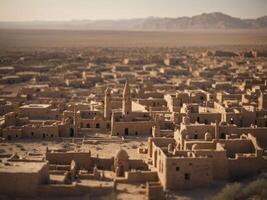 an ancient city lost in the heart of the desert. photo