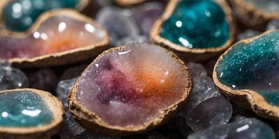 Create stunning resin art that resembles natural geodes Use resin to craft both decorative and practical objects that add a touch of nature to your space. photo