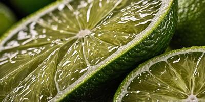 juicy slice of lime extreme close up filling frame. photo
